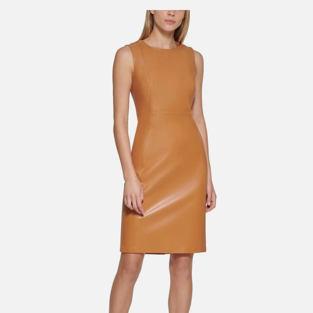 Calvin Klein faux leather dress
